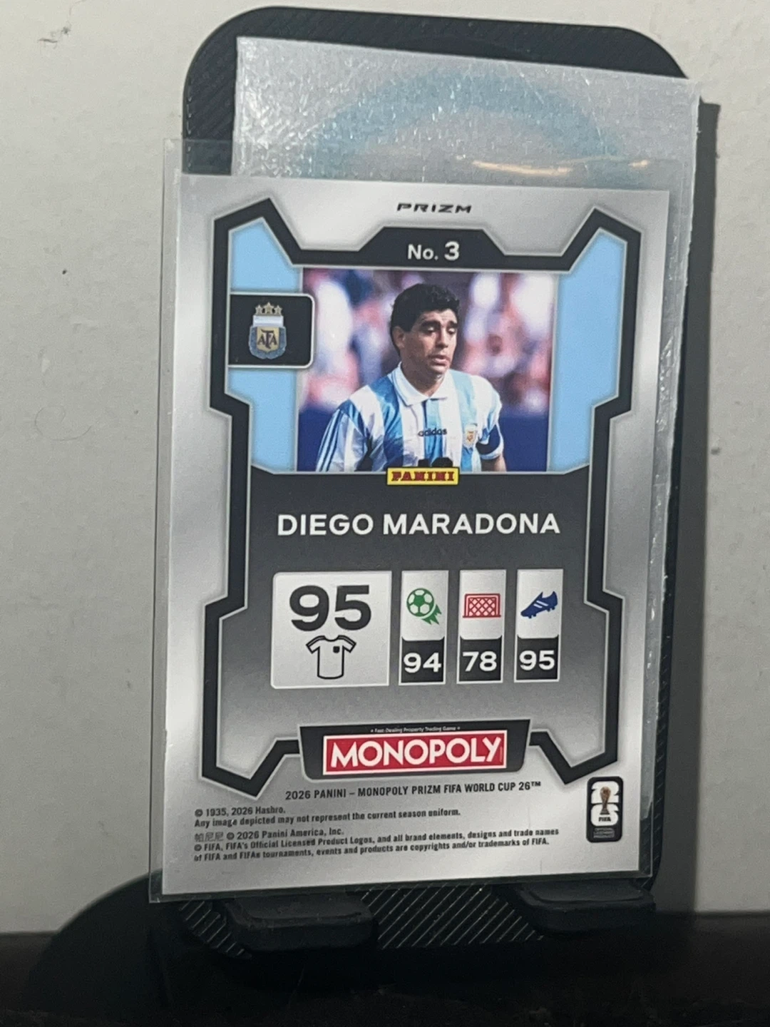 ⚽ Panini Prizm Monopoly Diego Maradona Trading Card - photo 2