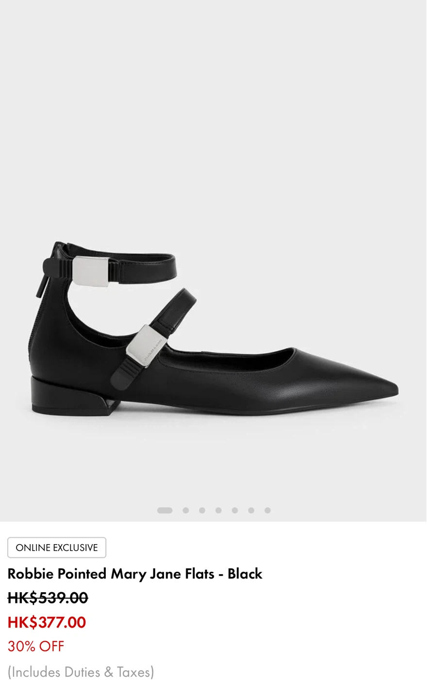 Charles & Keith Black Robbie Pointed Mary Jane Flats - photo 4
