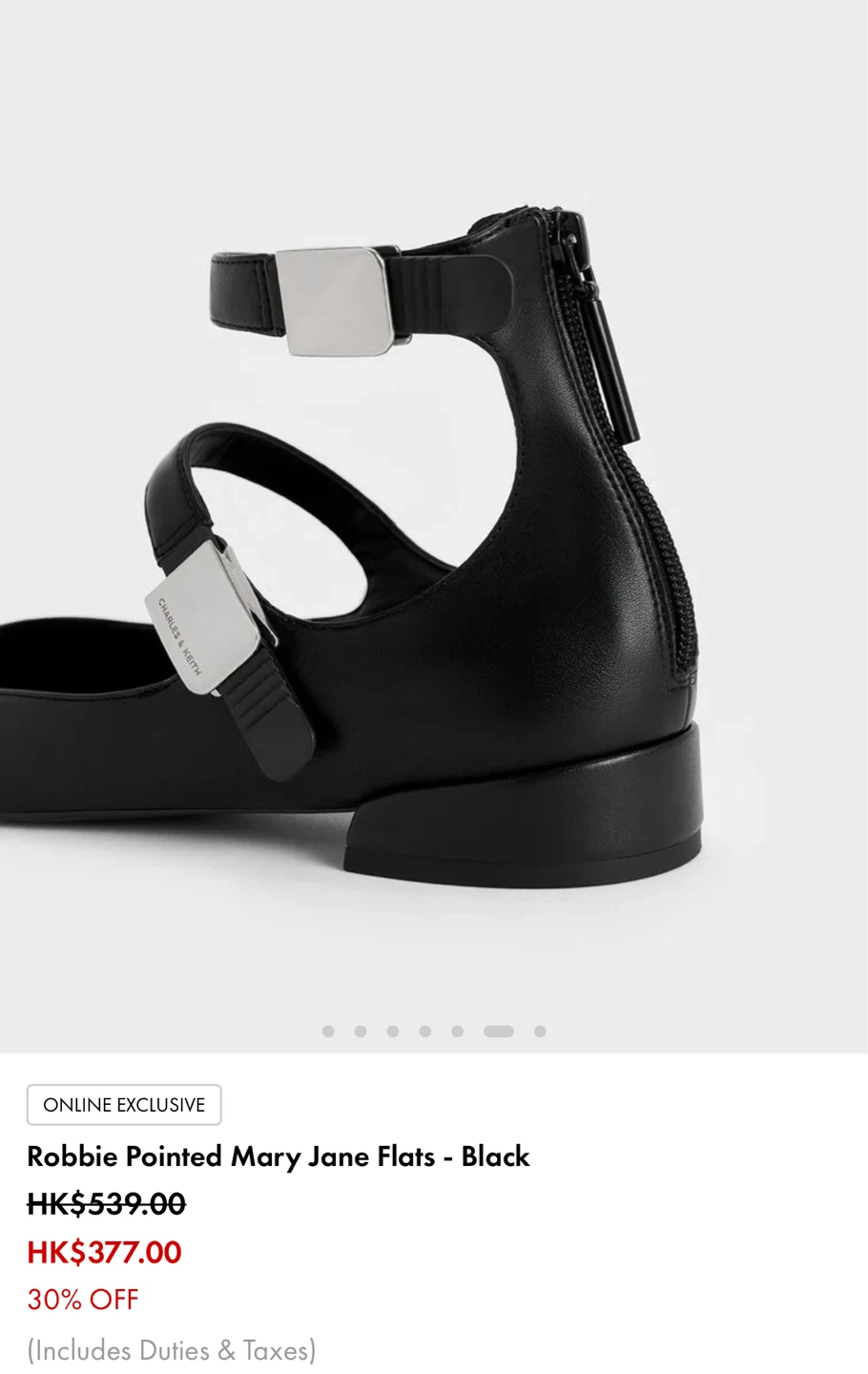 Charles & Keith Black Robbie Pointed Mary Jane Flats - photo 5