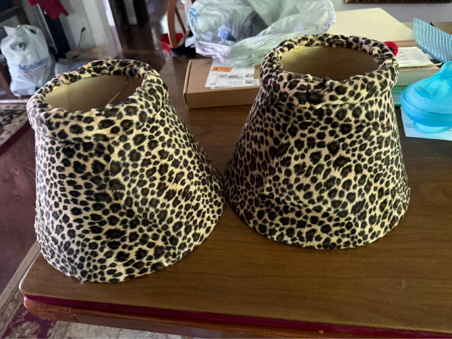 2 Leopard Print Lampshades
