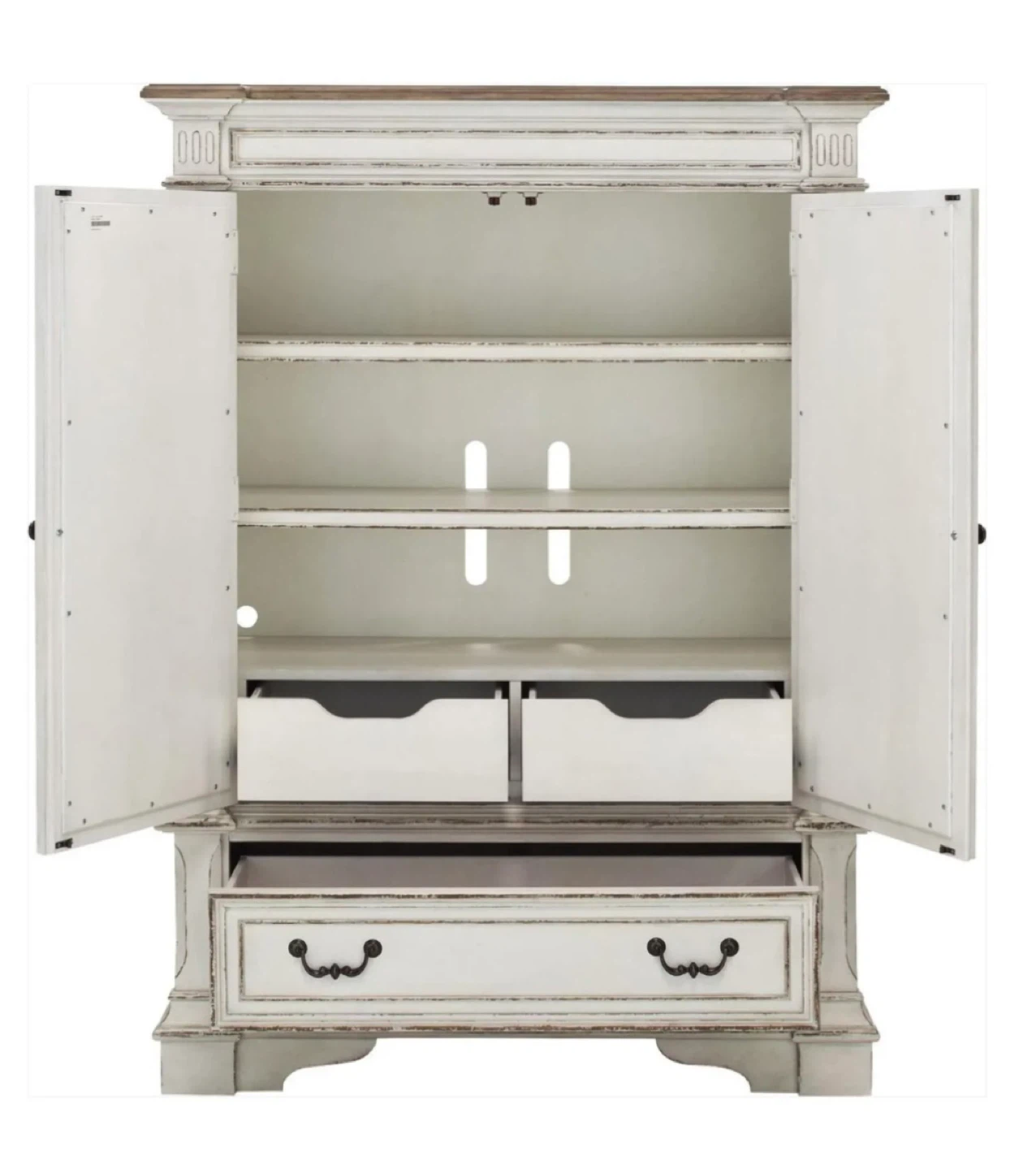 White Armoire Cabinet with Decorative Doors - photo 2