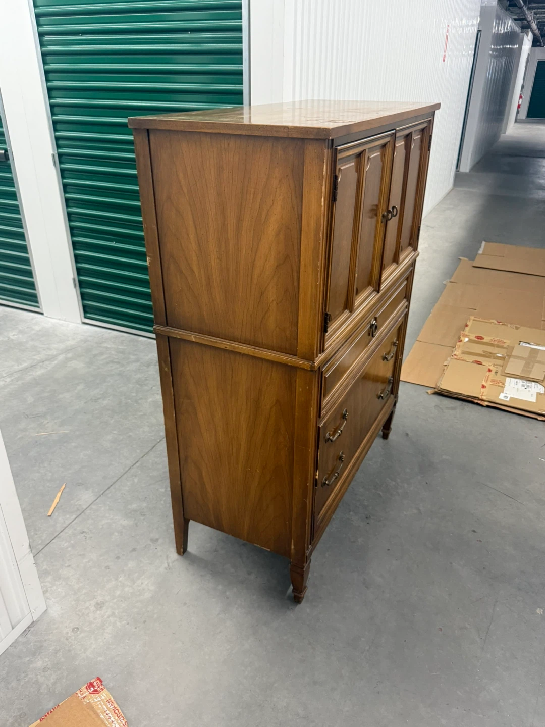 Vintage Wooden Armoire Dresser with Drawers - photo 5
