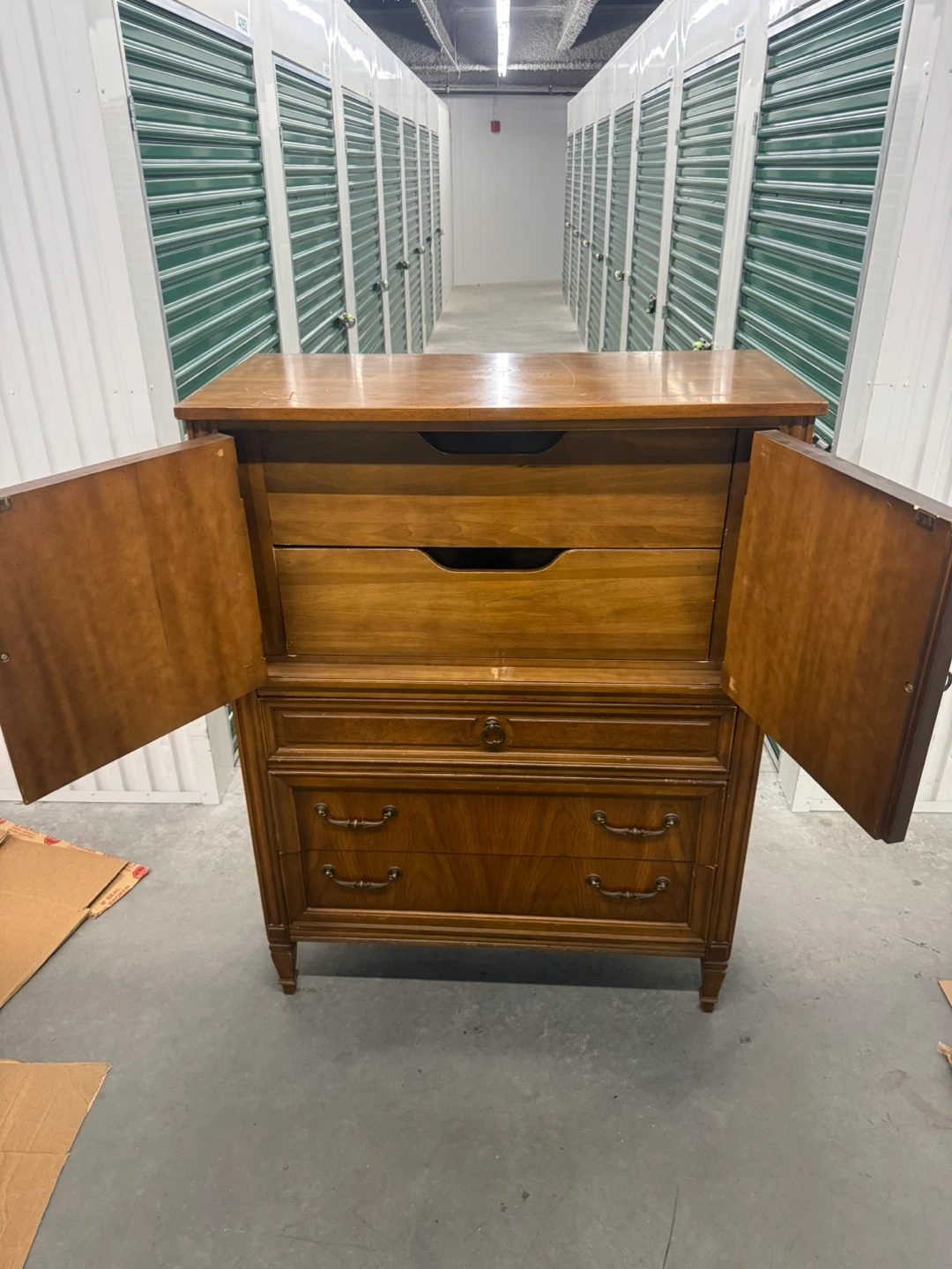 Vintage Wooden Armoire Dresser with Drawers - photo 4