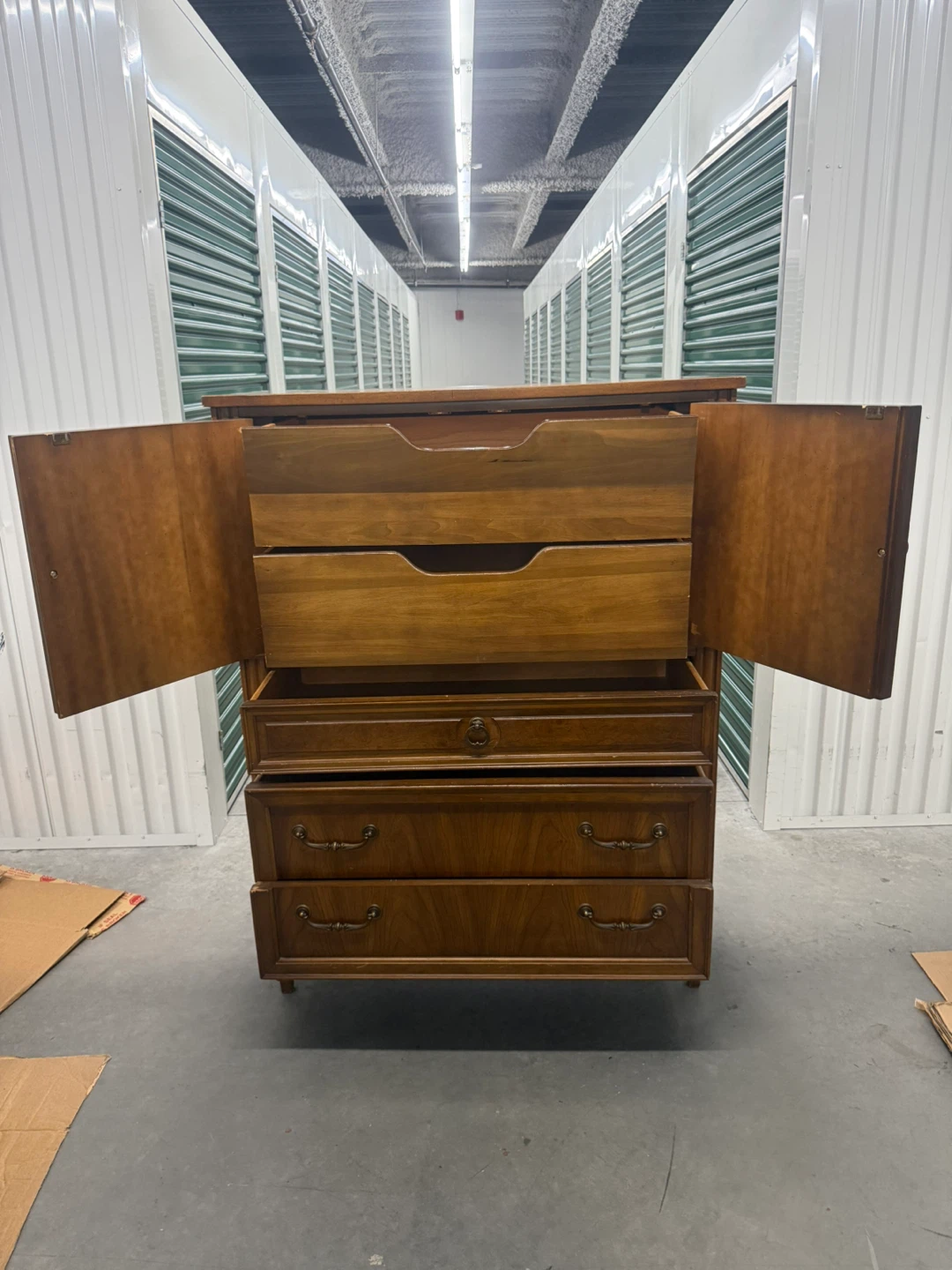 Vintage Wooden Armoire Dresser with Drawers - photo 2