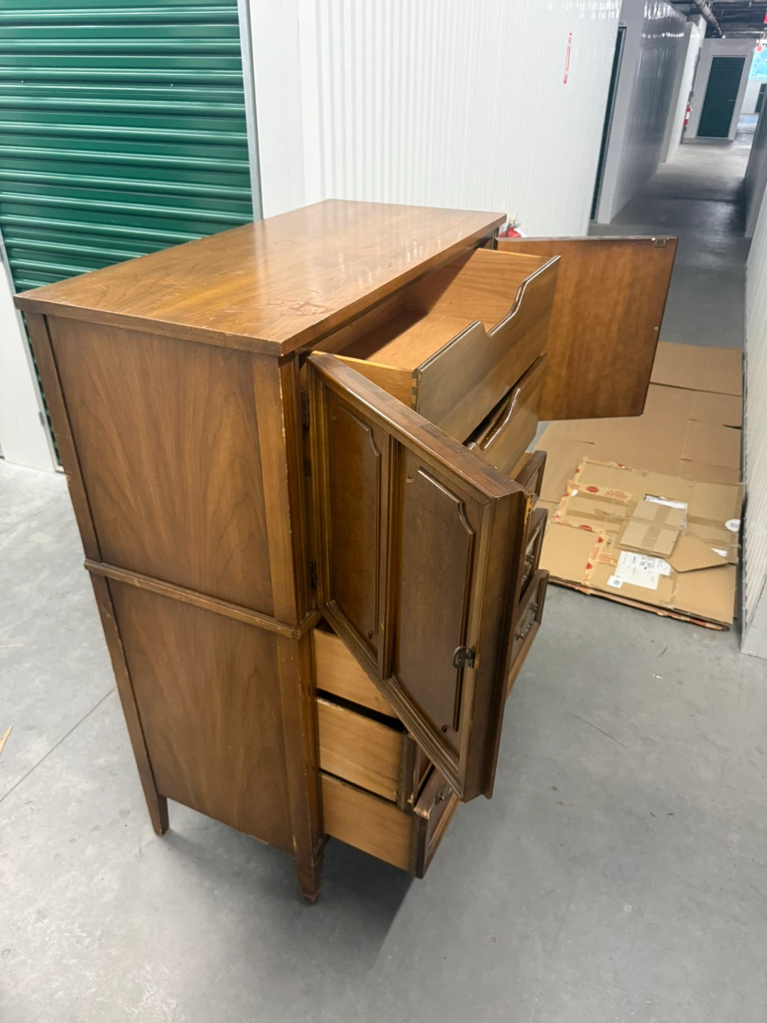 Vintage Wooden Armoire Dresser with Drawers - photo 3