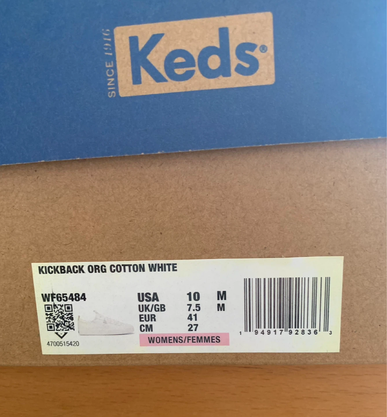 Keds Kickback Org Cotton White Women's Sneakers