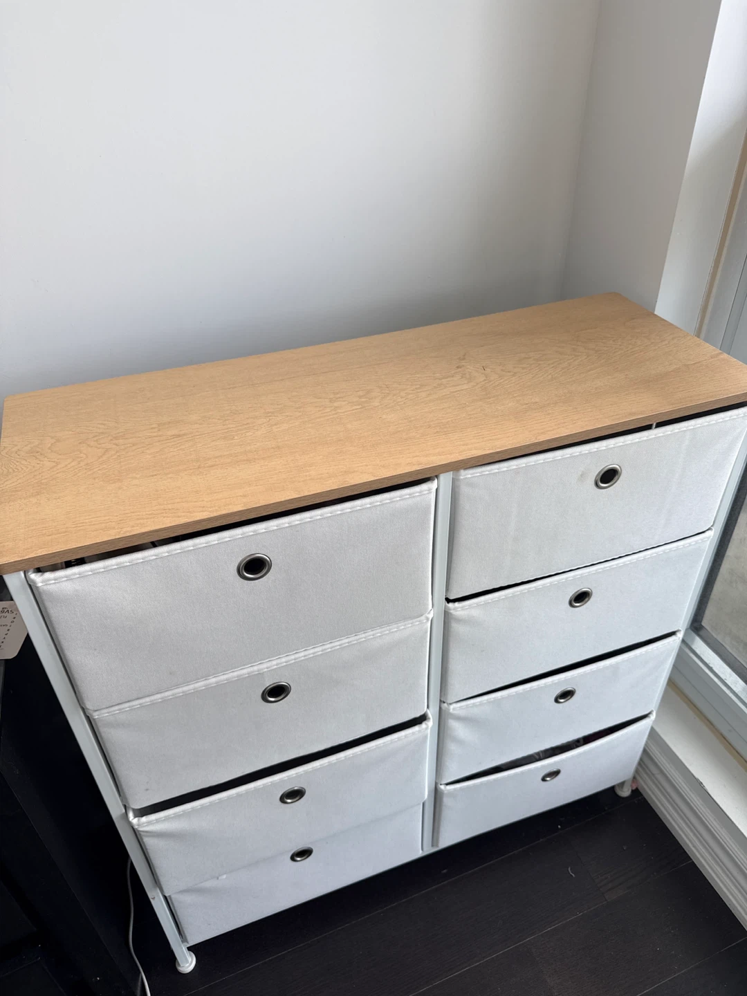 6-Drawer Fabric Dresser with Wood Top