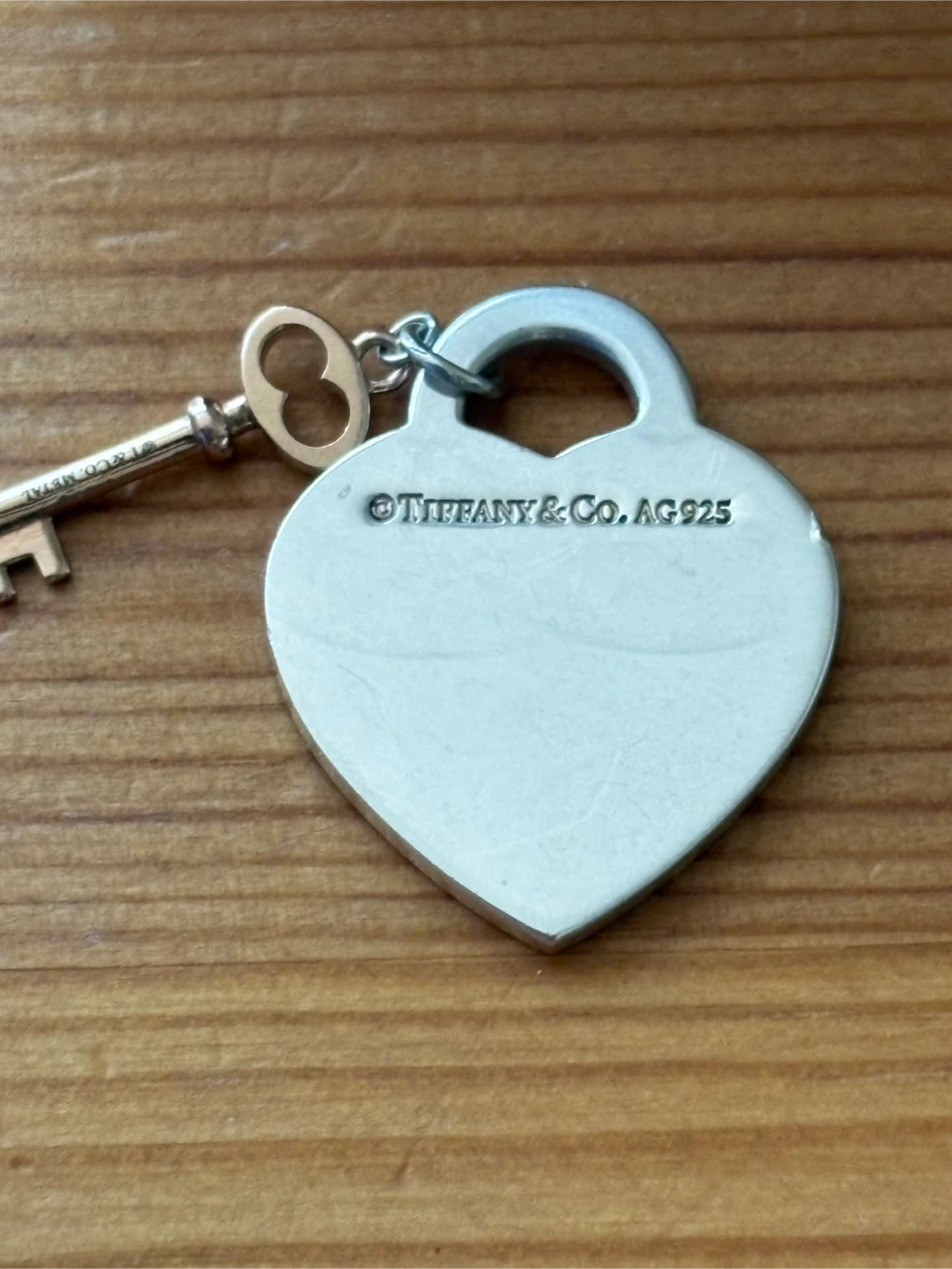 💯 Authentic Tiffany and Co. RTT Heart Tag with Mini Rubedo Key - photo 5
