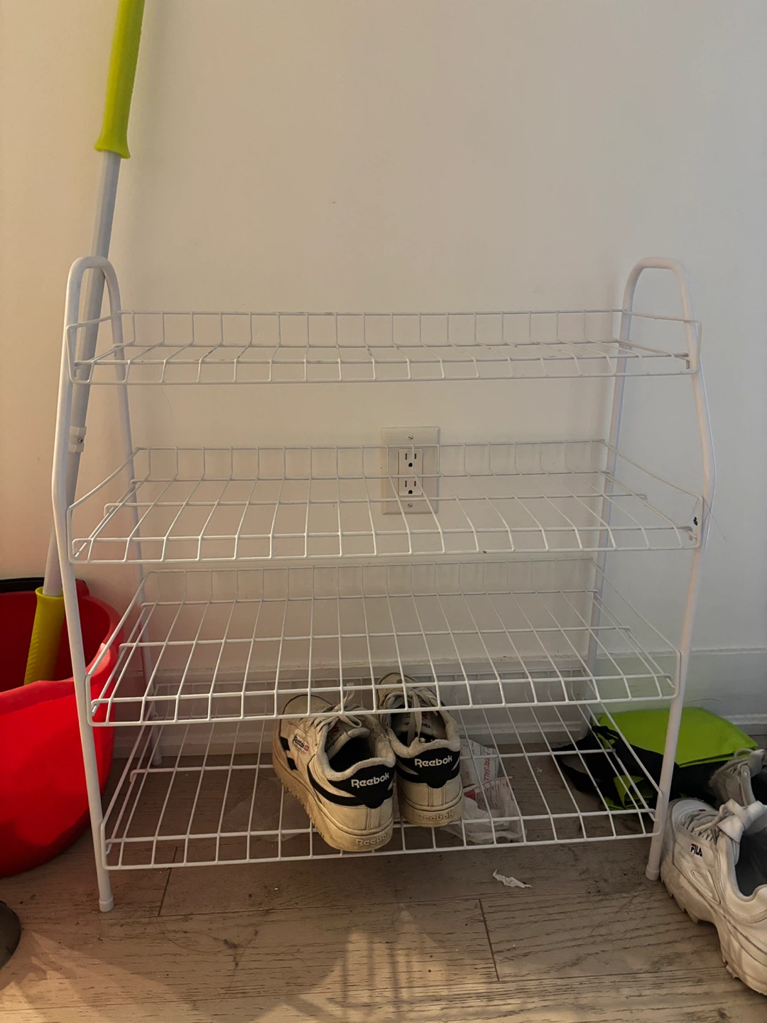 Walmart White 4-Tier Metal Wire Shoe Rack - photo 2