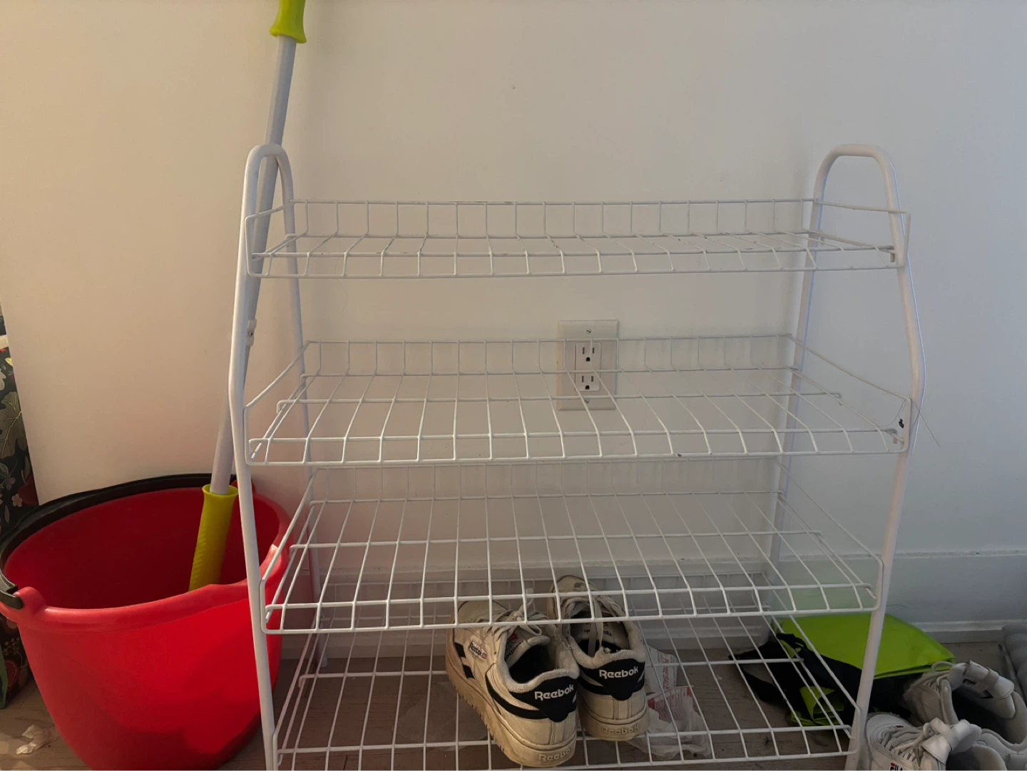 Walmart White 4-Tier Metal Wire Shoe Rack