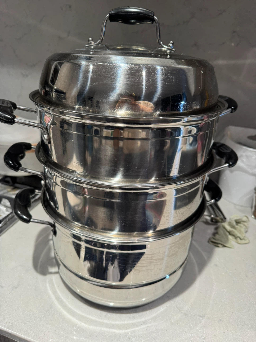 Four layer steam pot