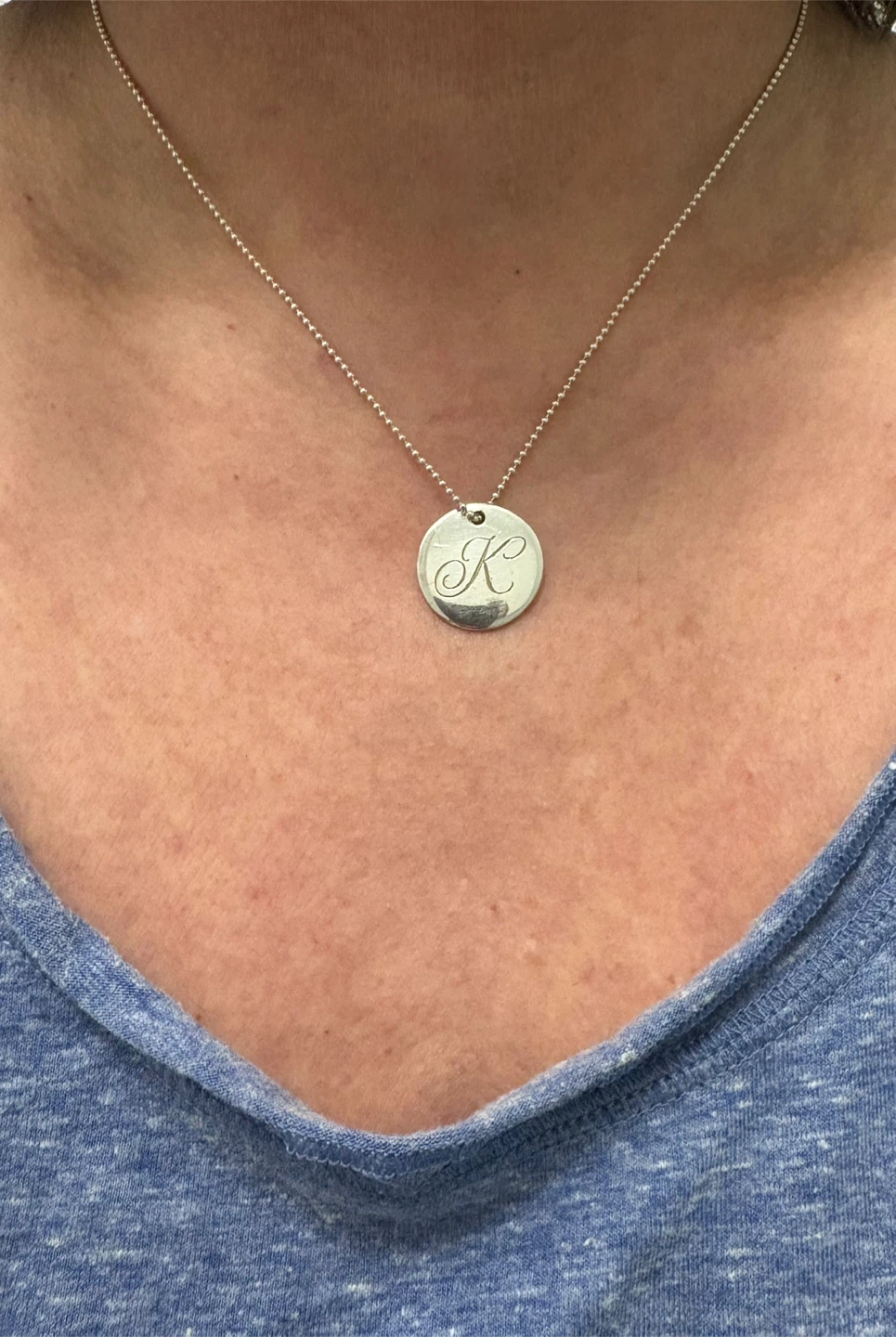 💯 Authentic Tiffany and Co. Notes Initial K Pendant Necklace