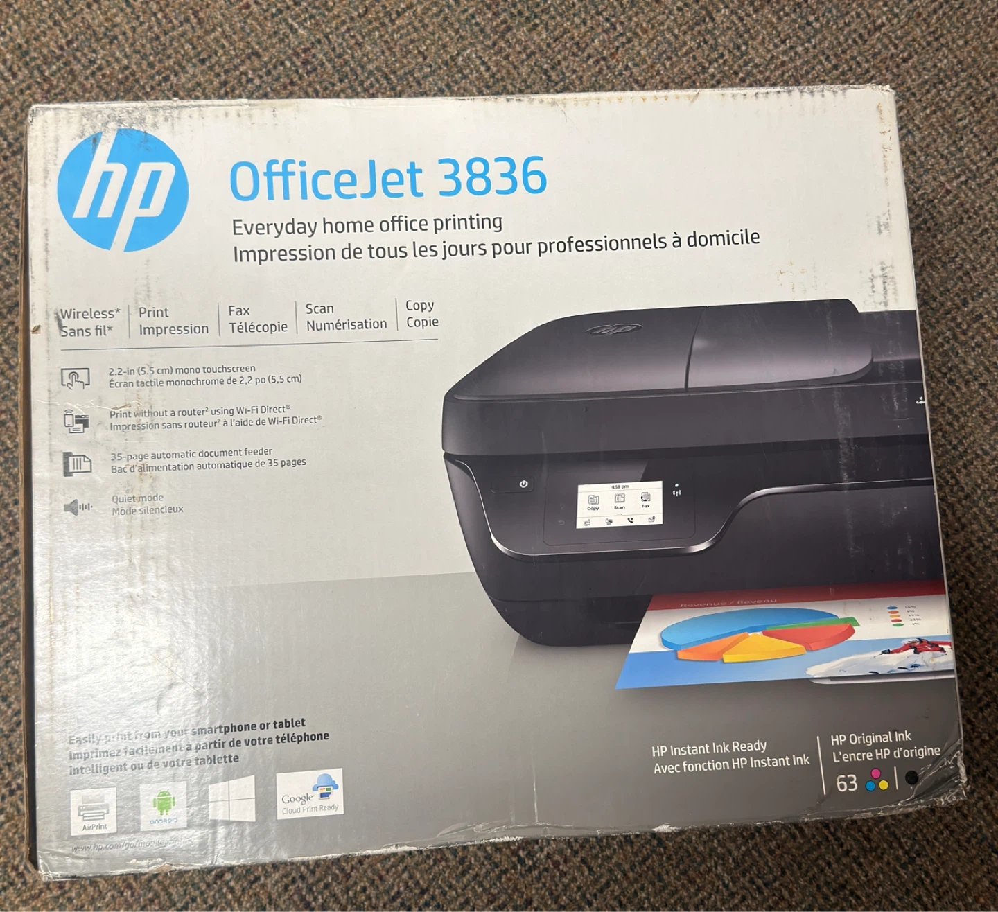HP OfficeJet 3836 Wireless All-in-One Printer | Brand New in Box