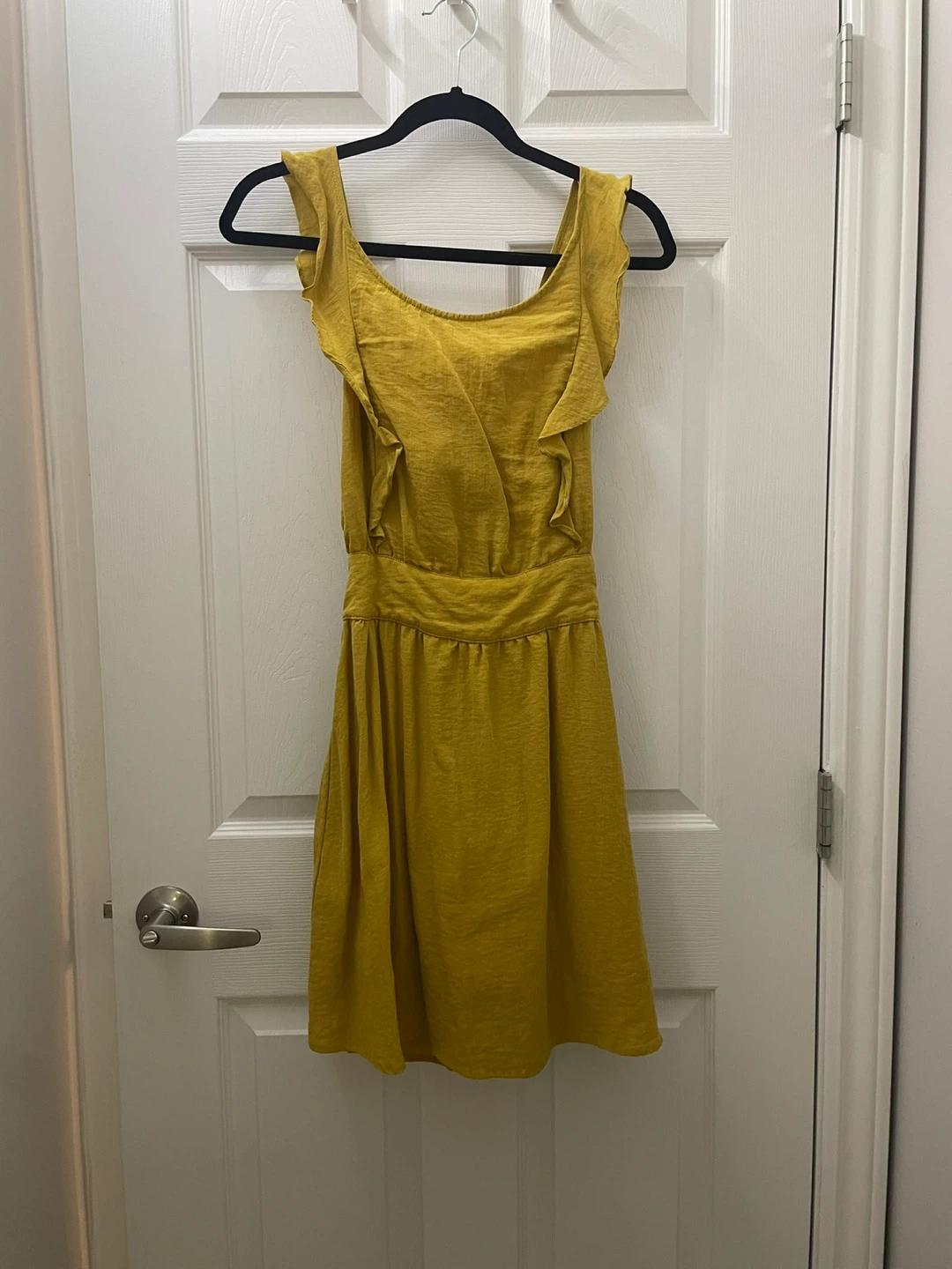 Yellow Ruffle Tie Back Dress - Size S