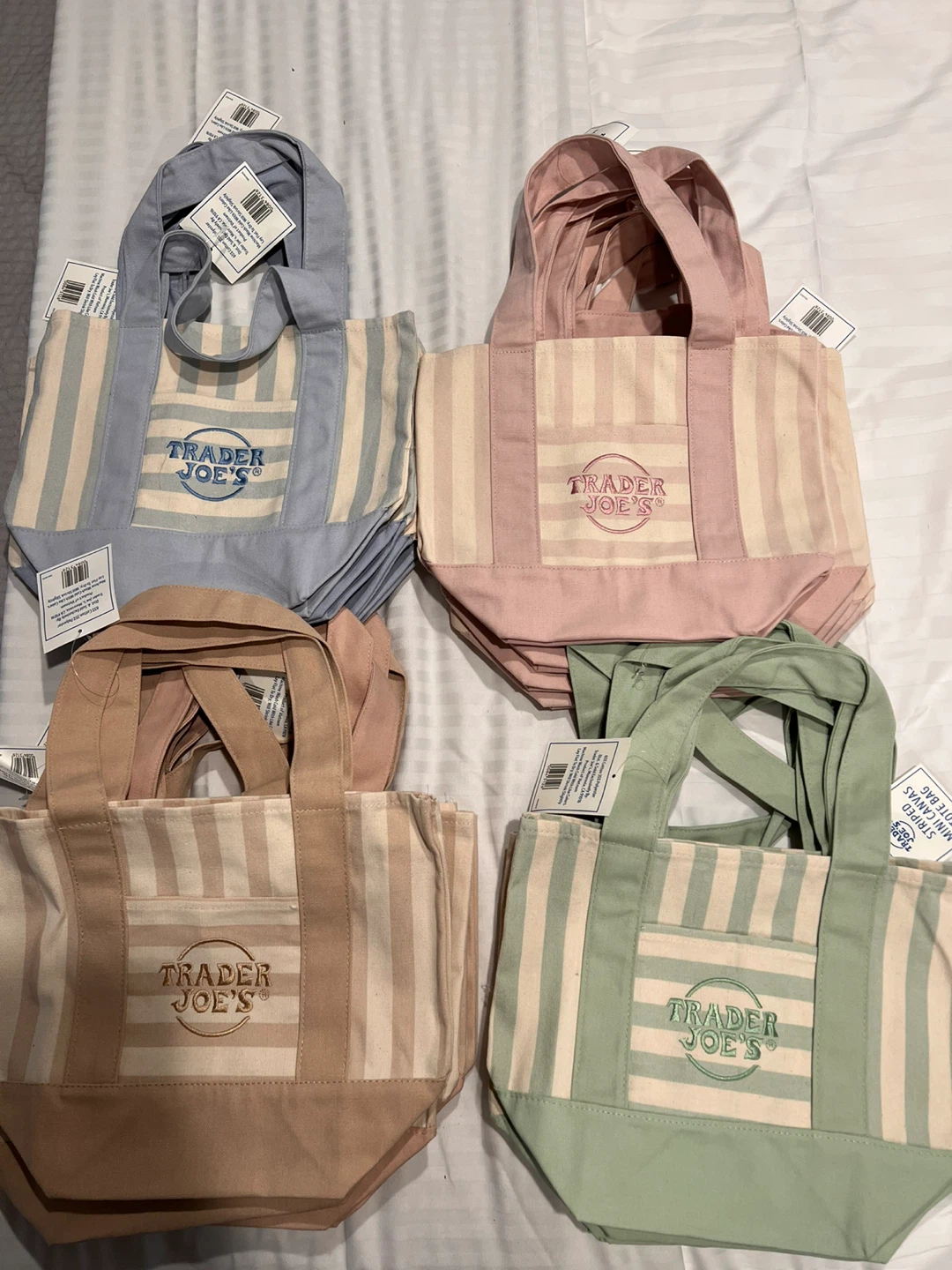 Trader Joe's Striped Mini Canvas Tote Bag