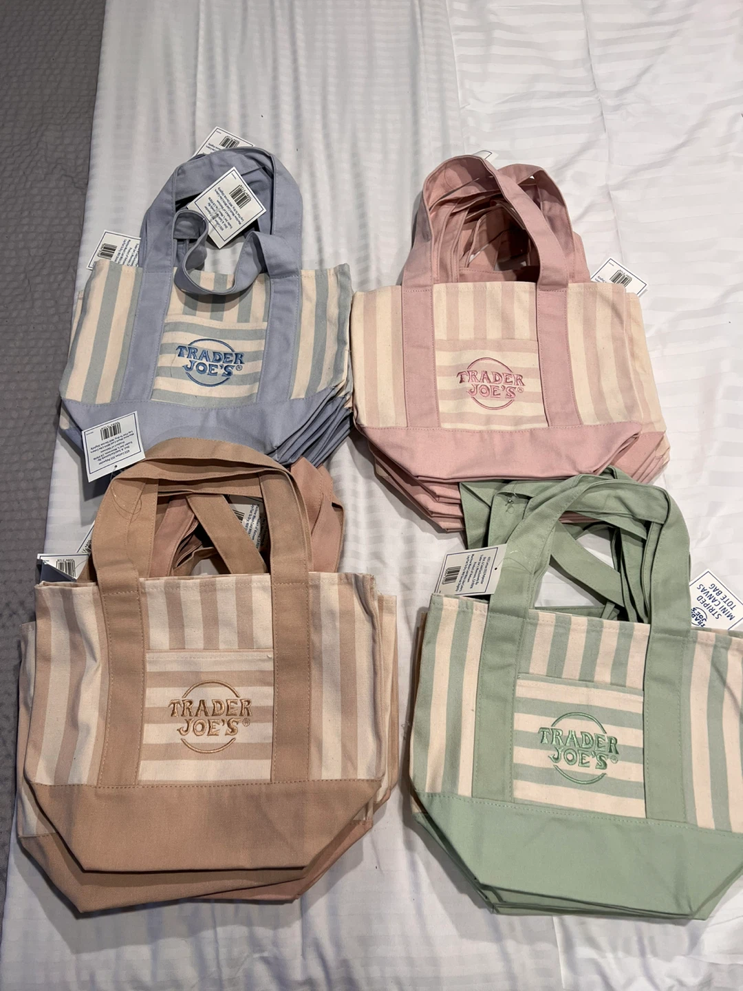Trader Joe's Striped Mini Canvas Tote Bag - photo 2