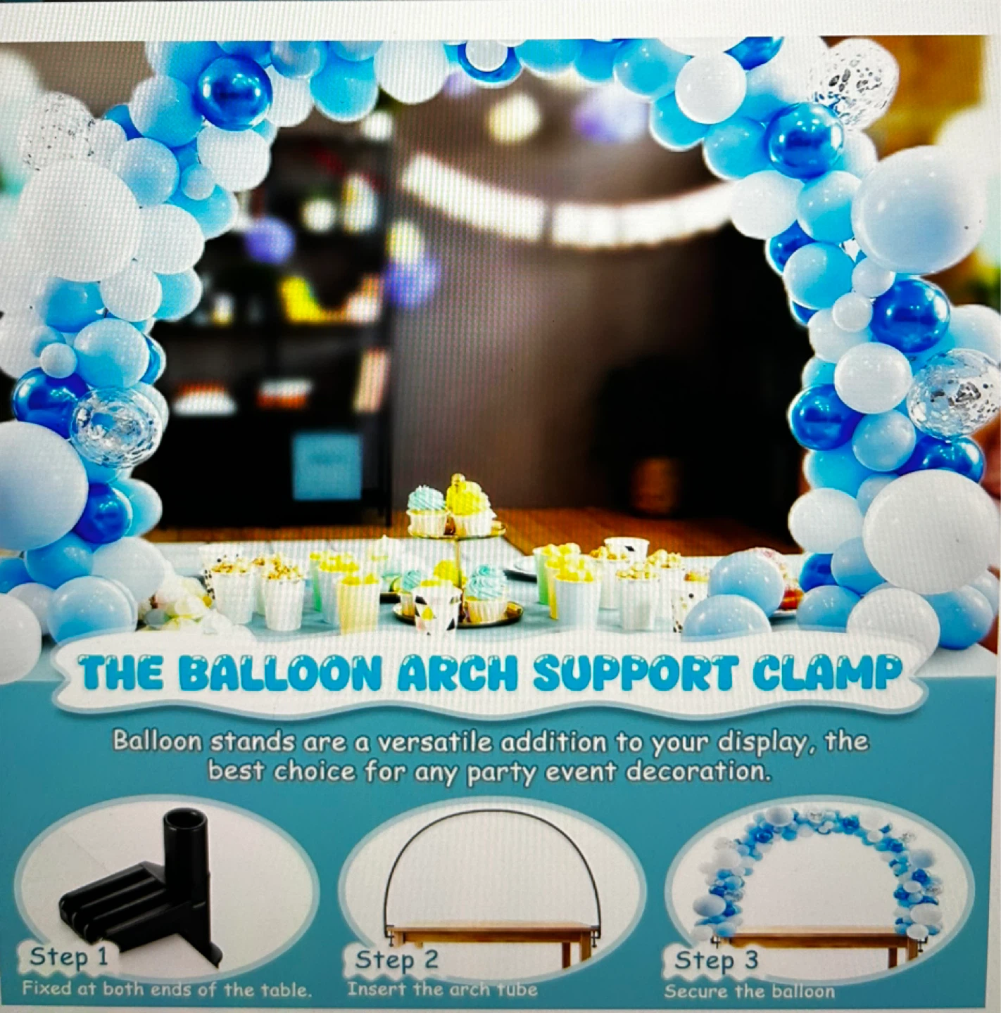 2 Pack Balloon Arch Support Clamp - White - photo 4