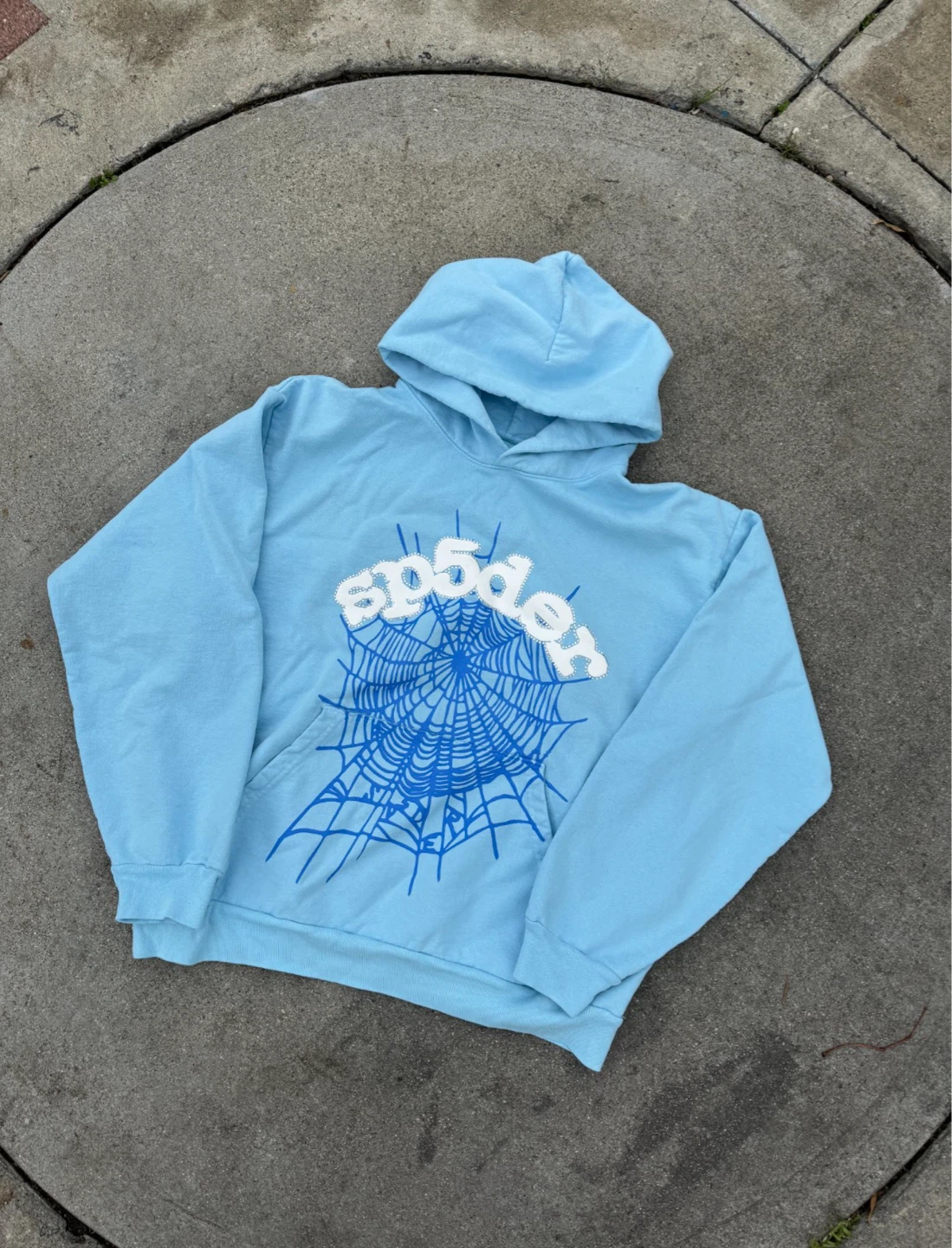SP5DER Hoodie Light Blue Size L