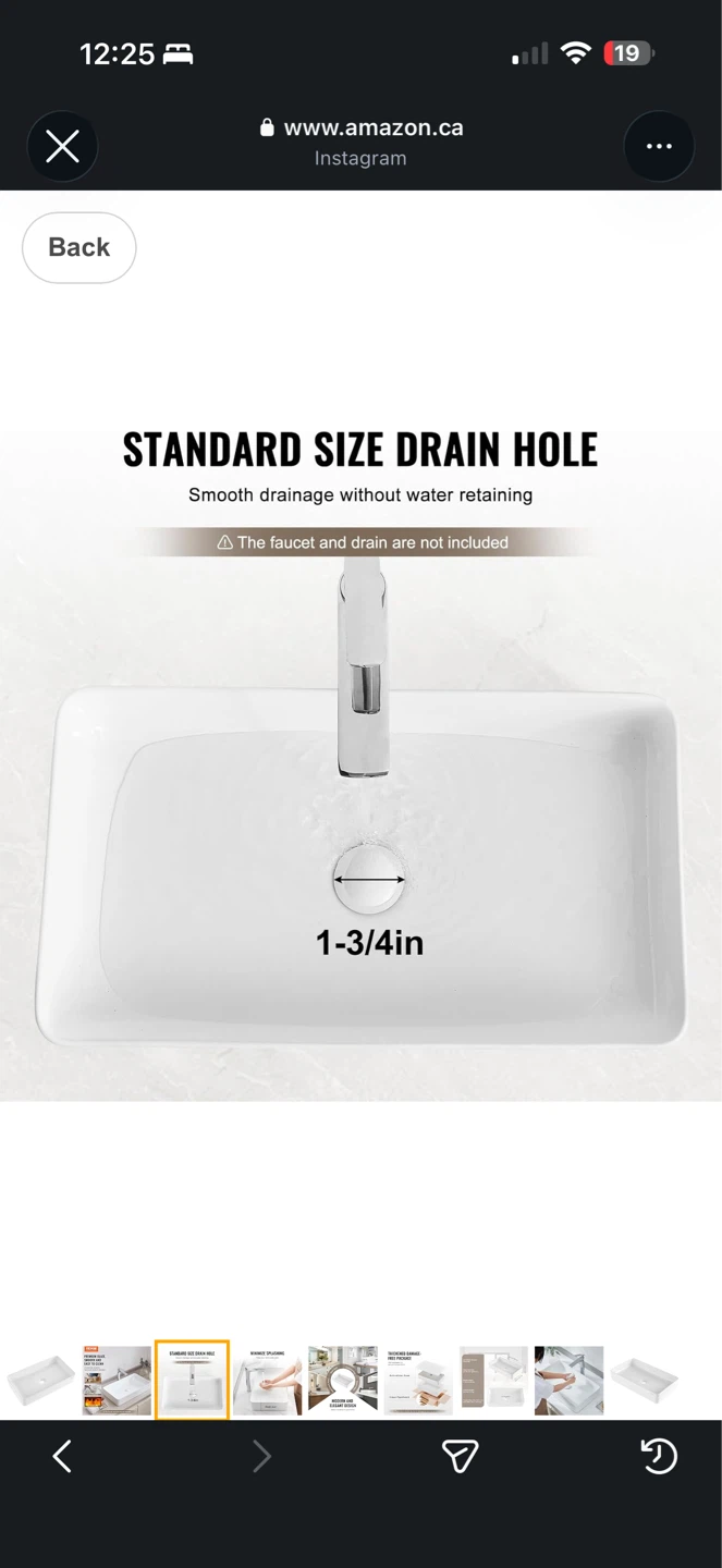 VEVOR Rectangle Vessel Sink 24” x 13.8” – Open Box - photo 3