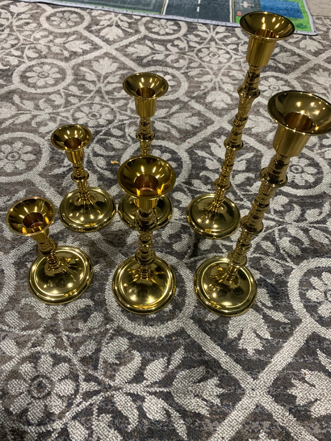 Set of 6 Gold Candlesticks - photo 2