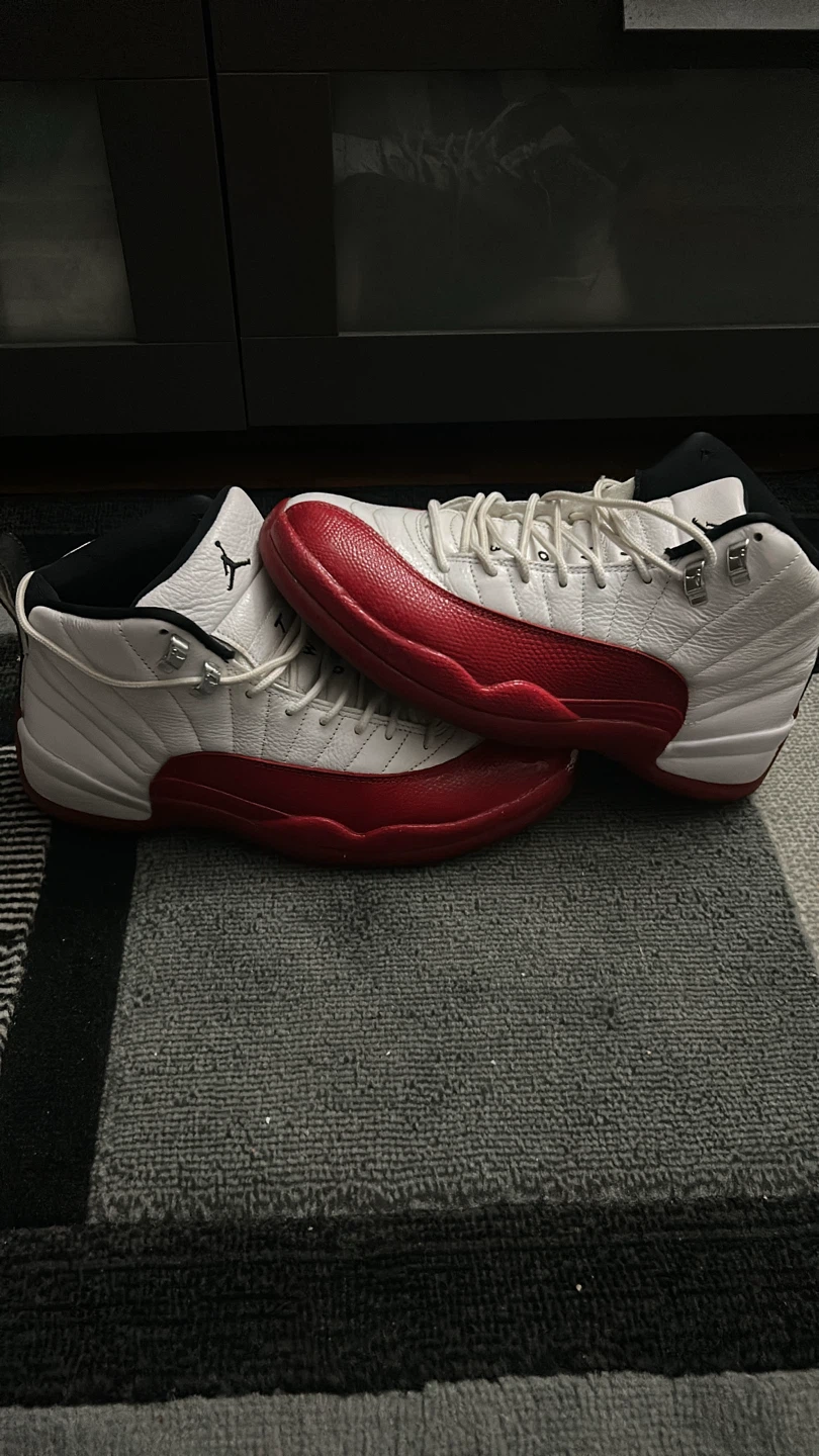 Air Jordan 12 Retro White Red Basketball Shoes