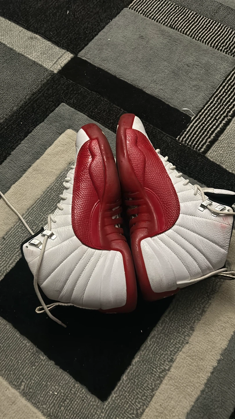 Air Jordan 12 Retro White Red Basketball Shoes - photo 3