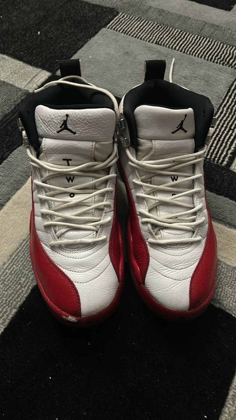 Air Jordan 12 Retro White Red Basketball Shoes - photo 2
