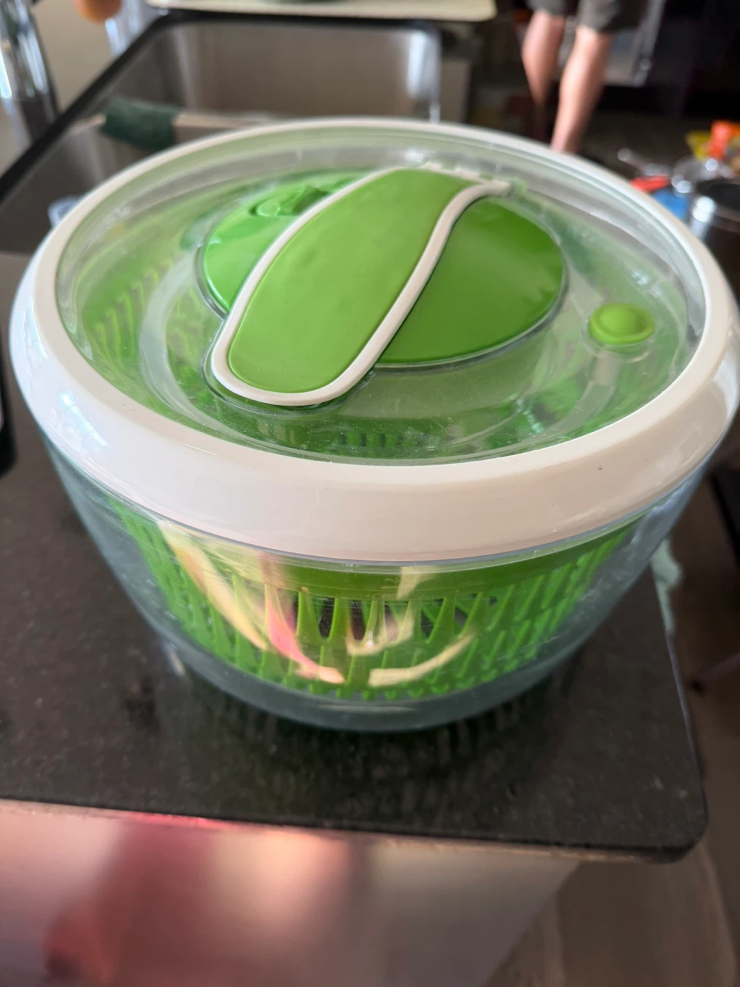 Green and White Salad Spinner