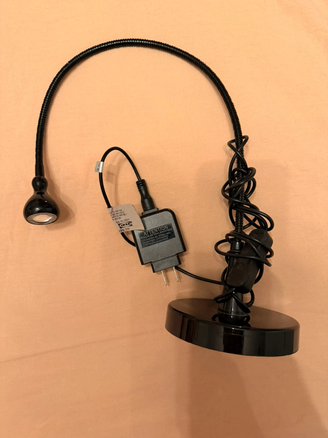 IKEA Black Flexible Gooseneck LED Desk Lamp - photo 3