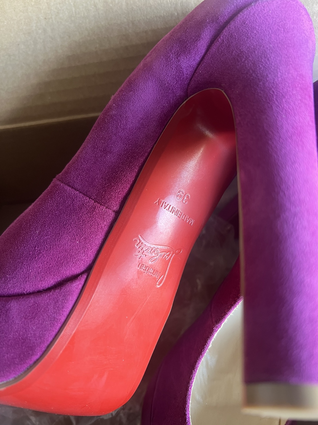 Christian Louboutin Suede Platform Heels - Purple Size 39 - photo 4