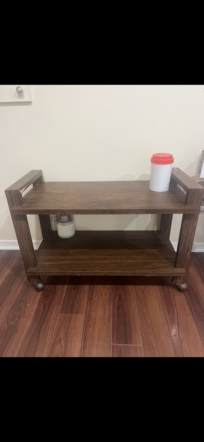 Wooden Two-Tiered Rolling Cart - photo 2