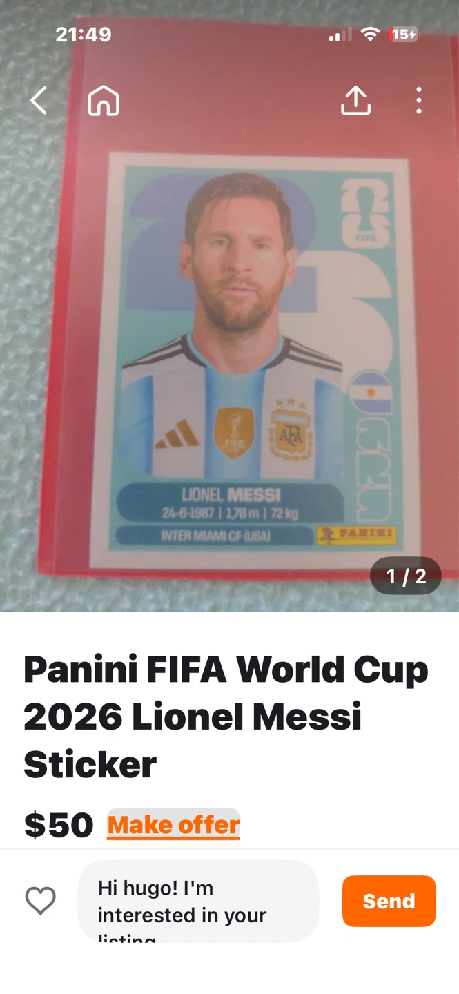 Panini FIFA World Cup 2026 Lionel Messi Sticker