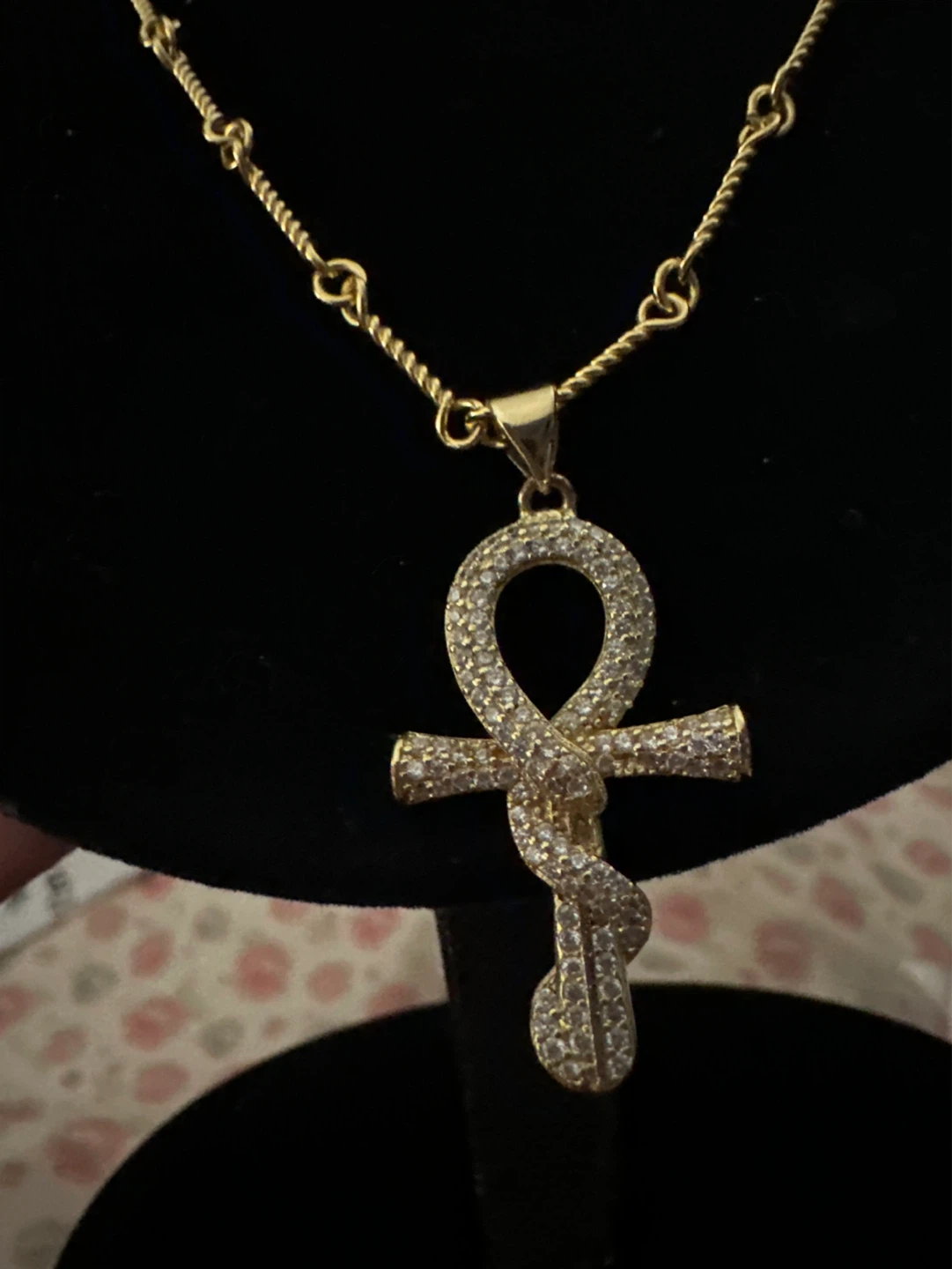 18k Gold laminated ankh Necklace