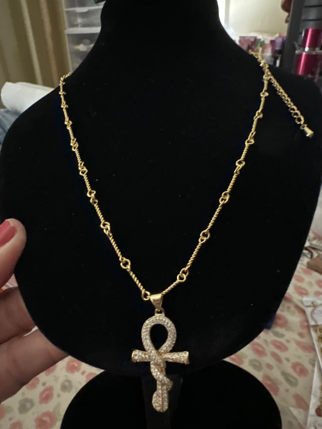 18k Gold laminated ankh Necklace - photo 2
