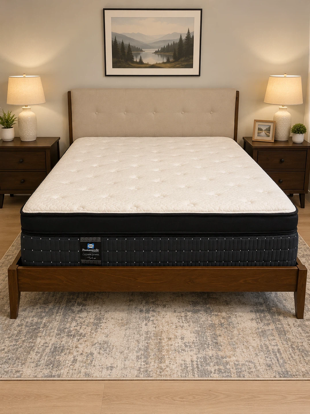 Queen Bed Set with Sealy Posturepedic Crown Luxury Mattress - photo 3
