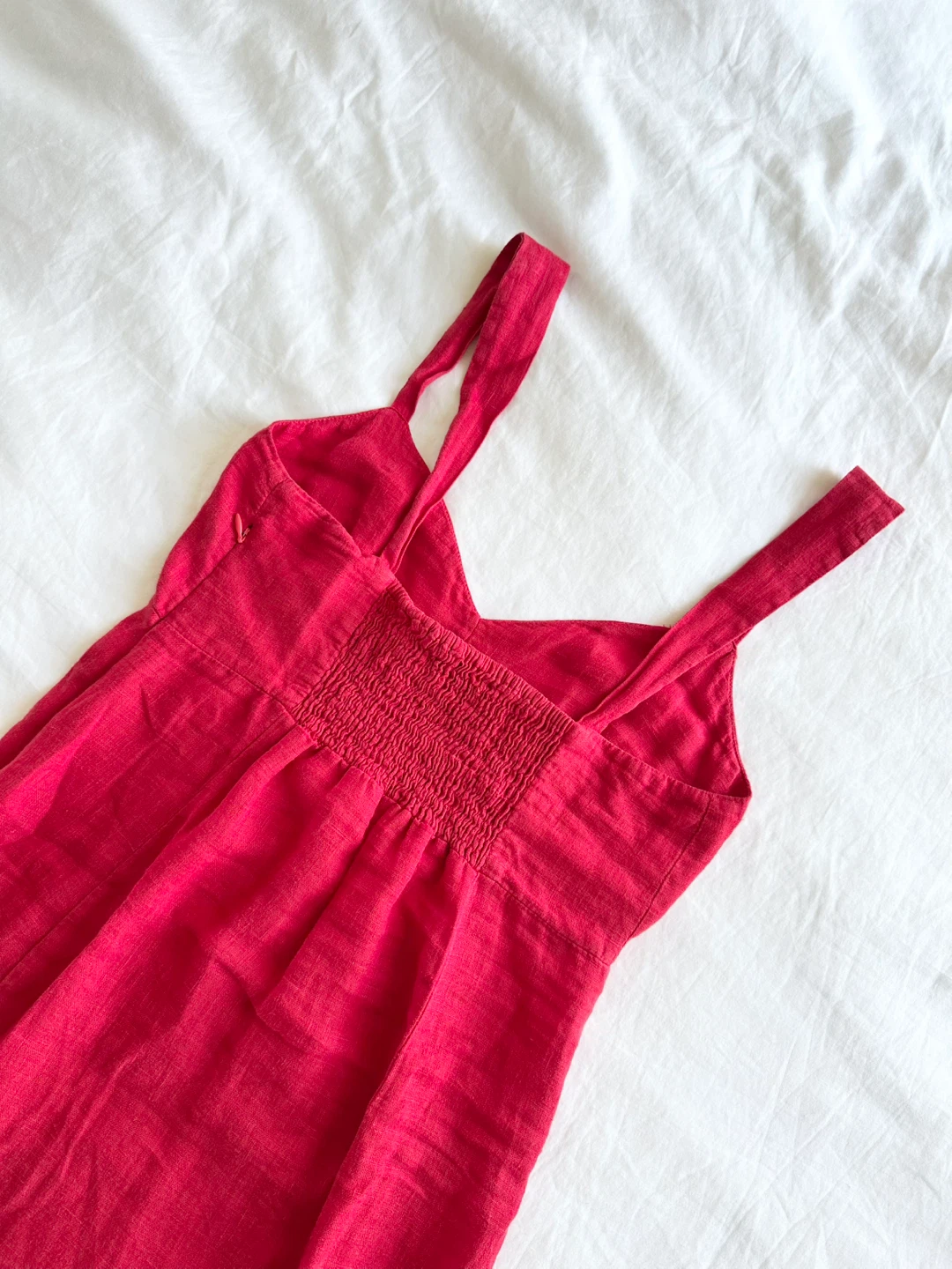 ⚽️ Zara Red Linen Blend Midi Dress - size XS - photo 5