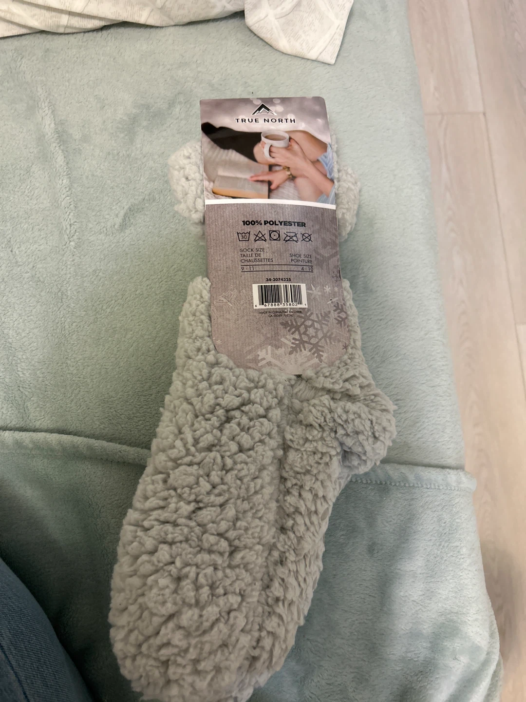 True North Sherpa Slipper Socks Grey