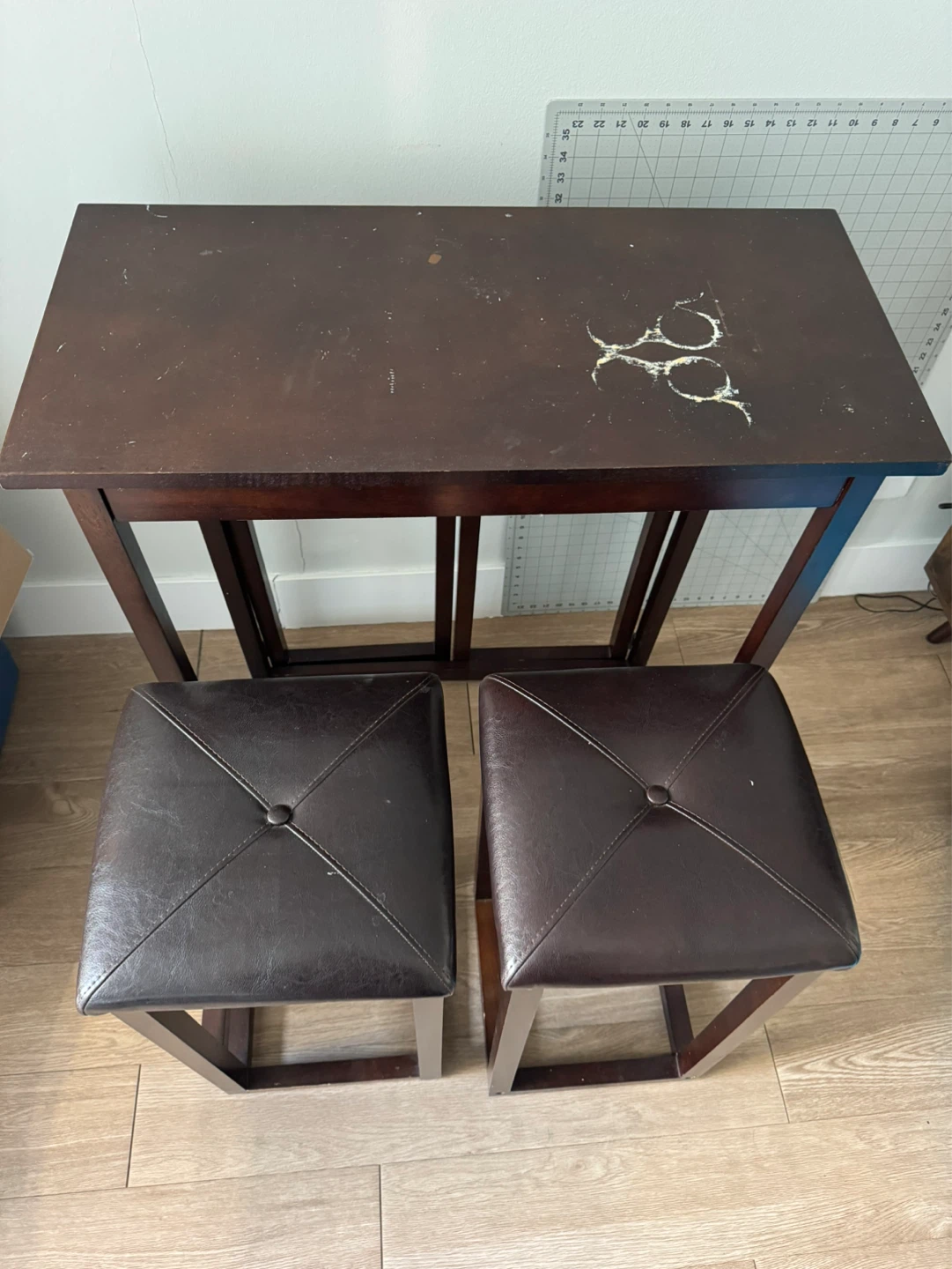 Console Table with 2 Stools - photo 4