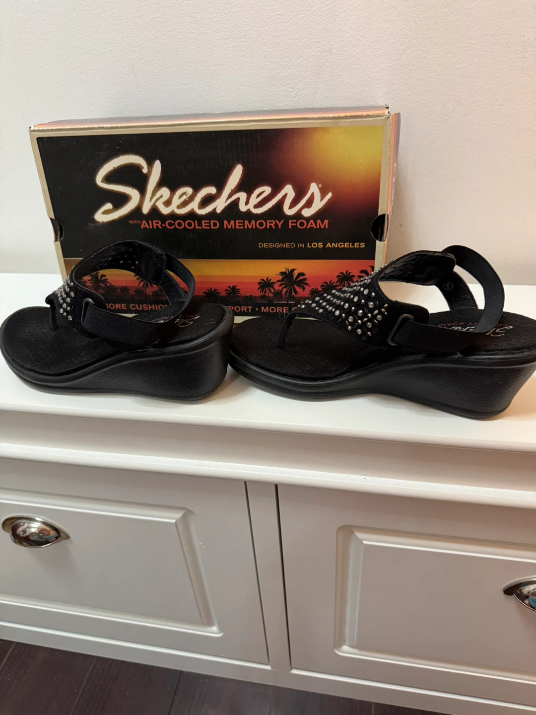 Skechers  Black Wedge Sandals ⚽️ - photo 5
