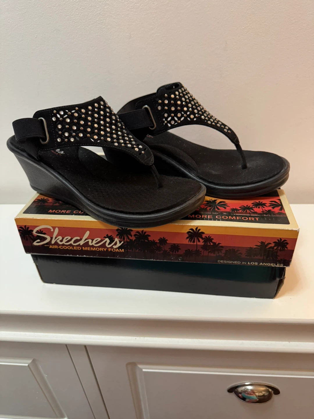 Skechers  Black Wedge Sandals ⚽️ - photo 2
