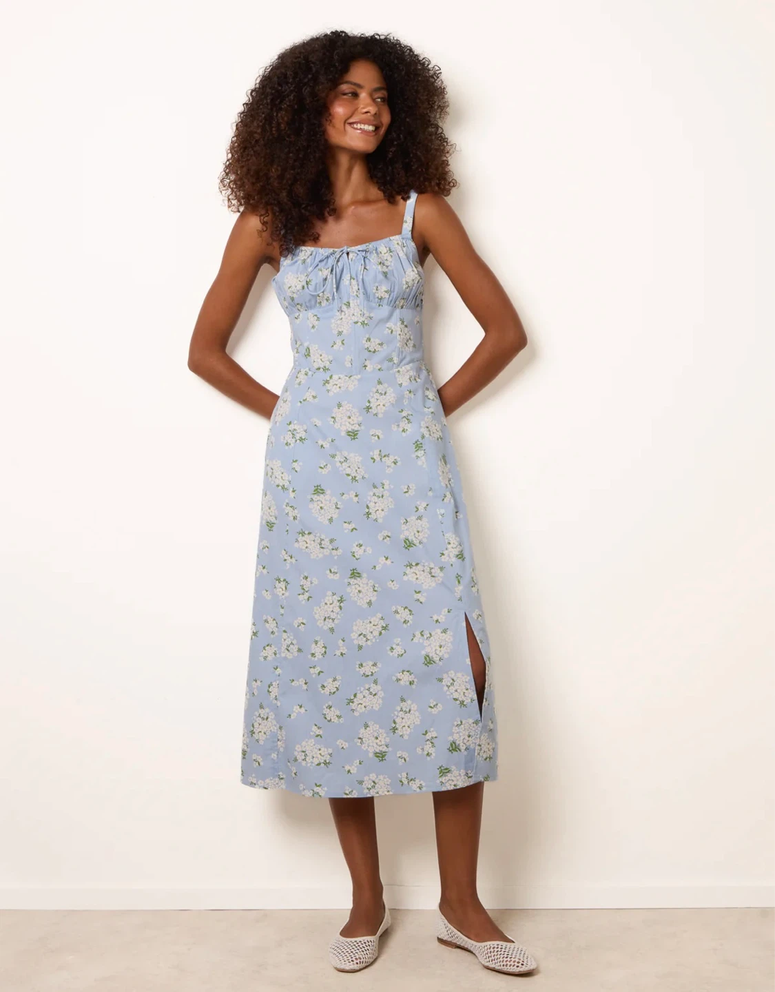⚽️ 🆕 SIM & SAM Floral Corset Waist Midi Dress - size XS - photo 2