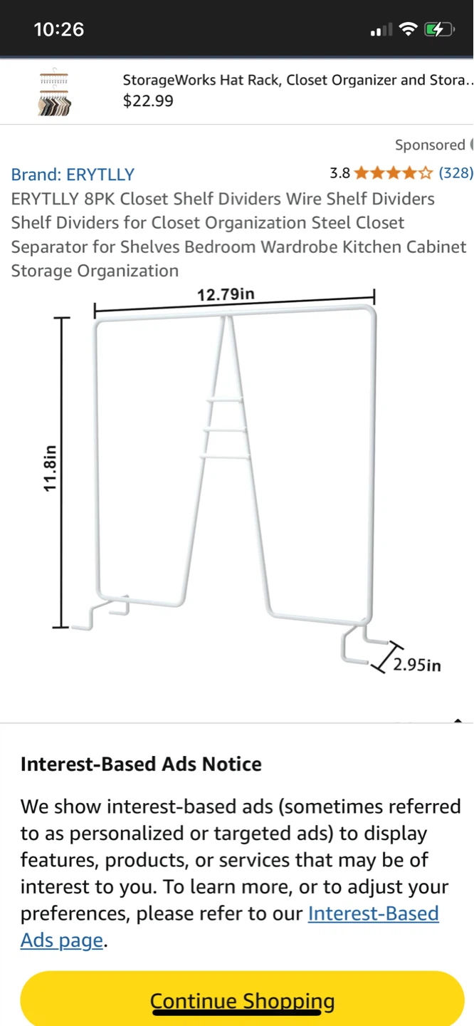 ERYTLLY 8 Pack Wire Shelf Dividers for Closet Organization - photo 2