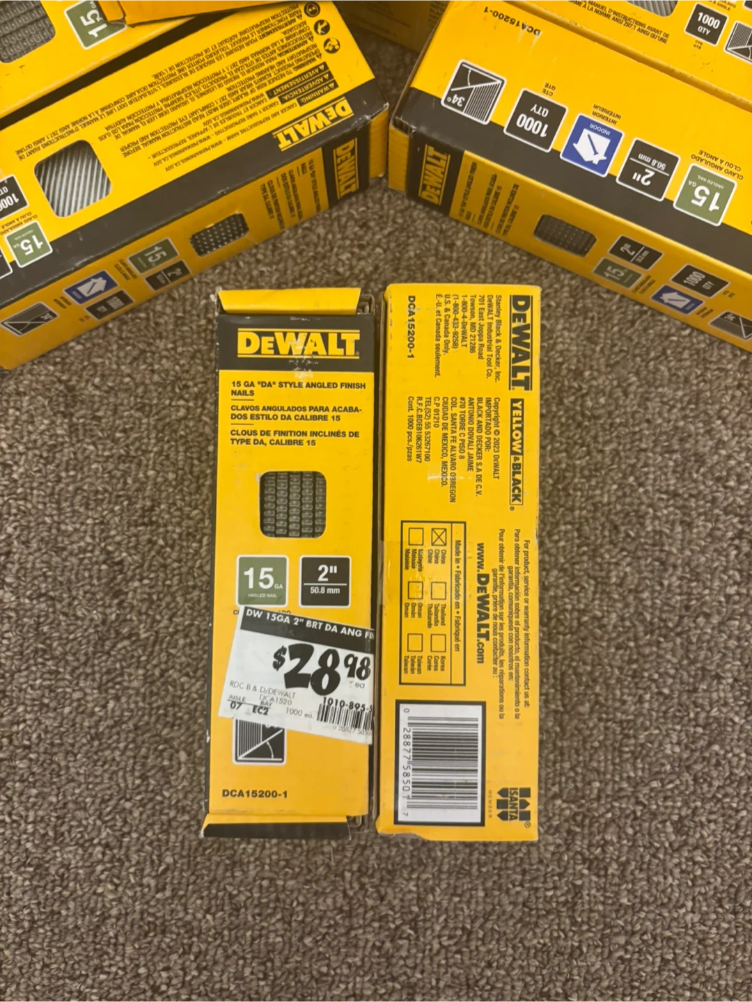 DeWalt 15 GA DA Style Angled Finish Nails 2" 1000 Count - photo 2