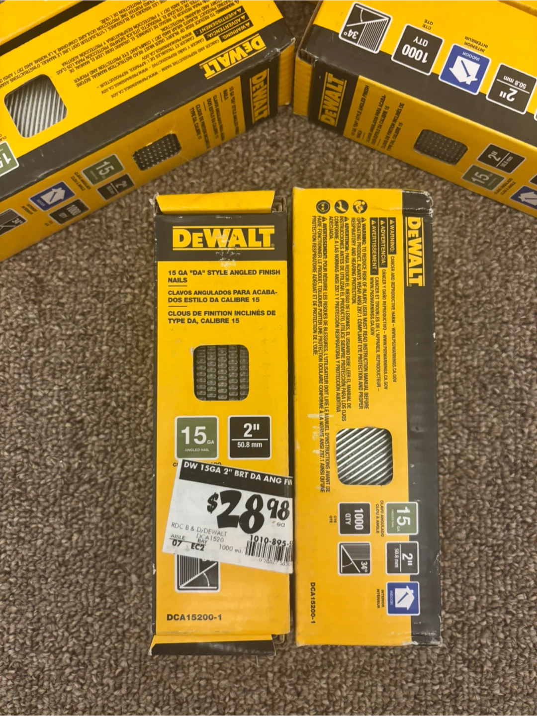 DeWalt 15 GA DA Style Angled Finish Nails 2" 1000 Count - photo 3