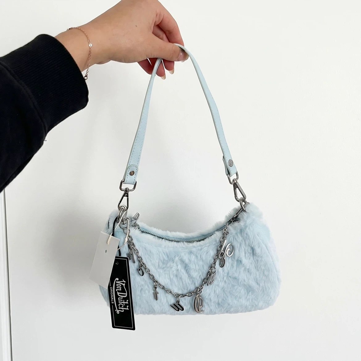 Brand New Von Dutch Light Blue Furry Shoulder Bag - Y2K - photo 2