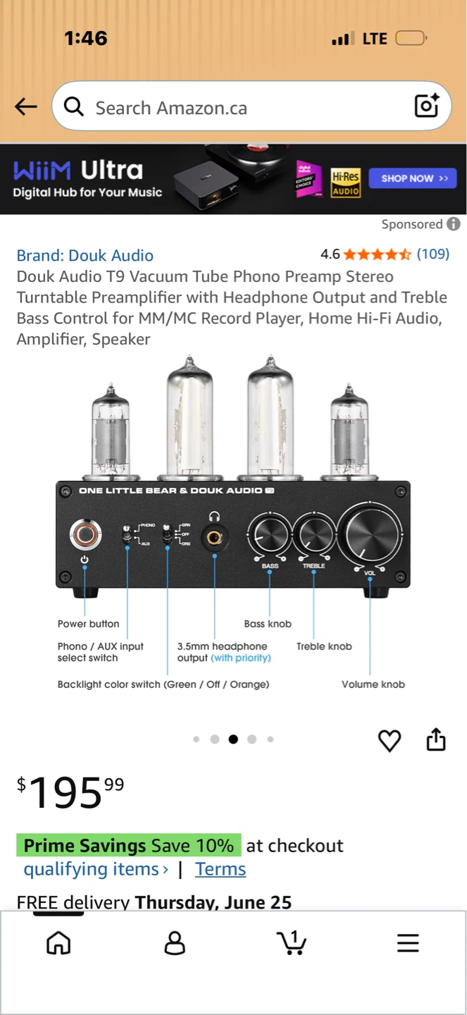 Douk Audio T9 Vacuum Tube Phono Preamplifier