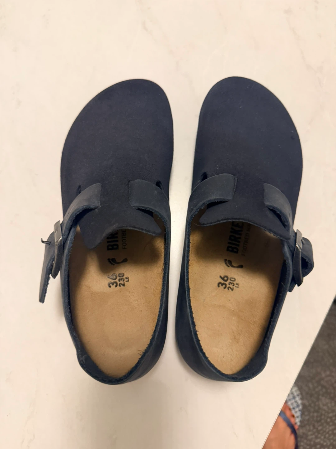Birkenstock Blue Suede Mary Jane Shoes