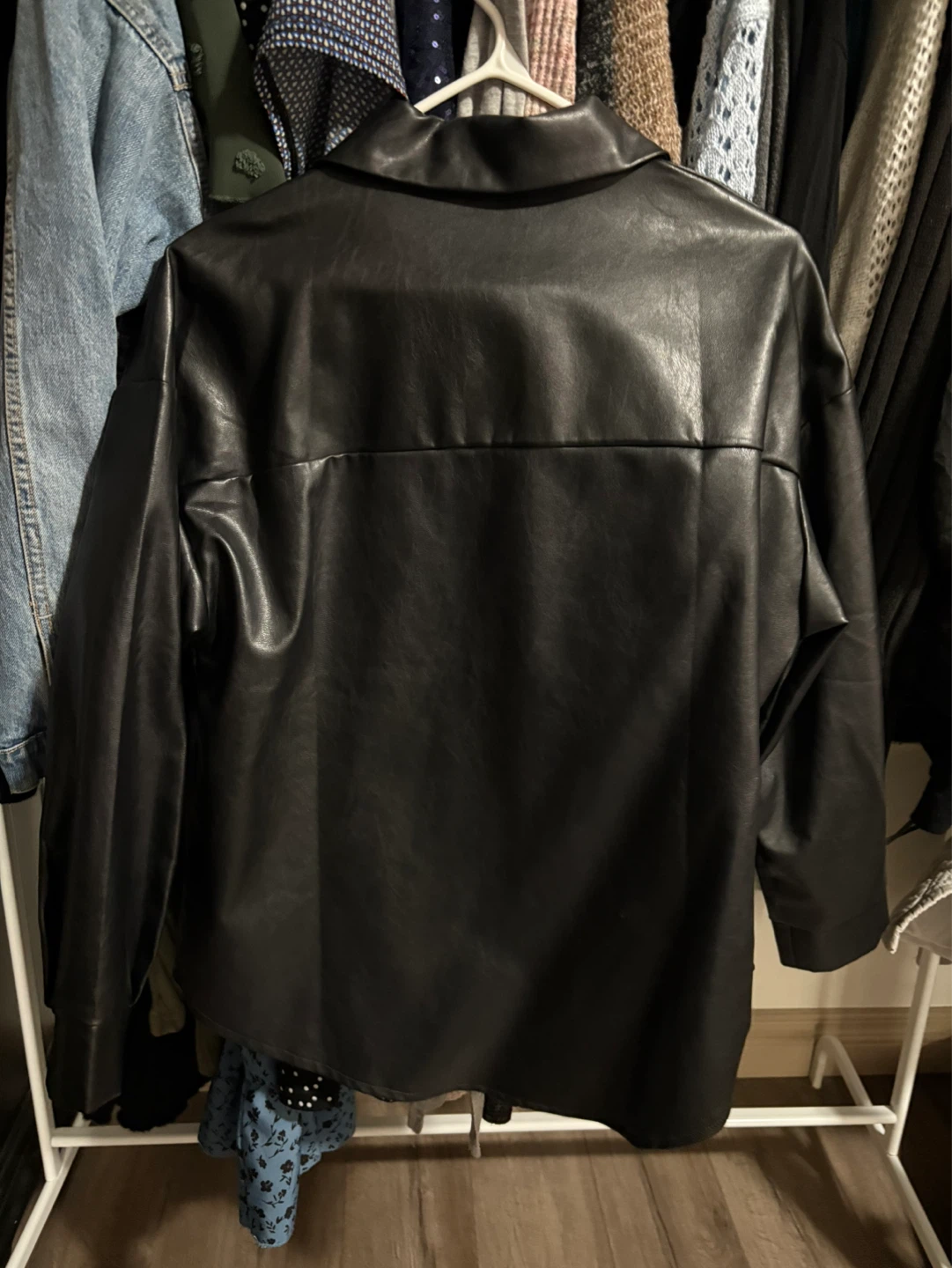 Faux leather jacket - photo 3