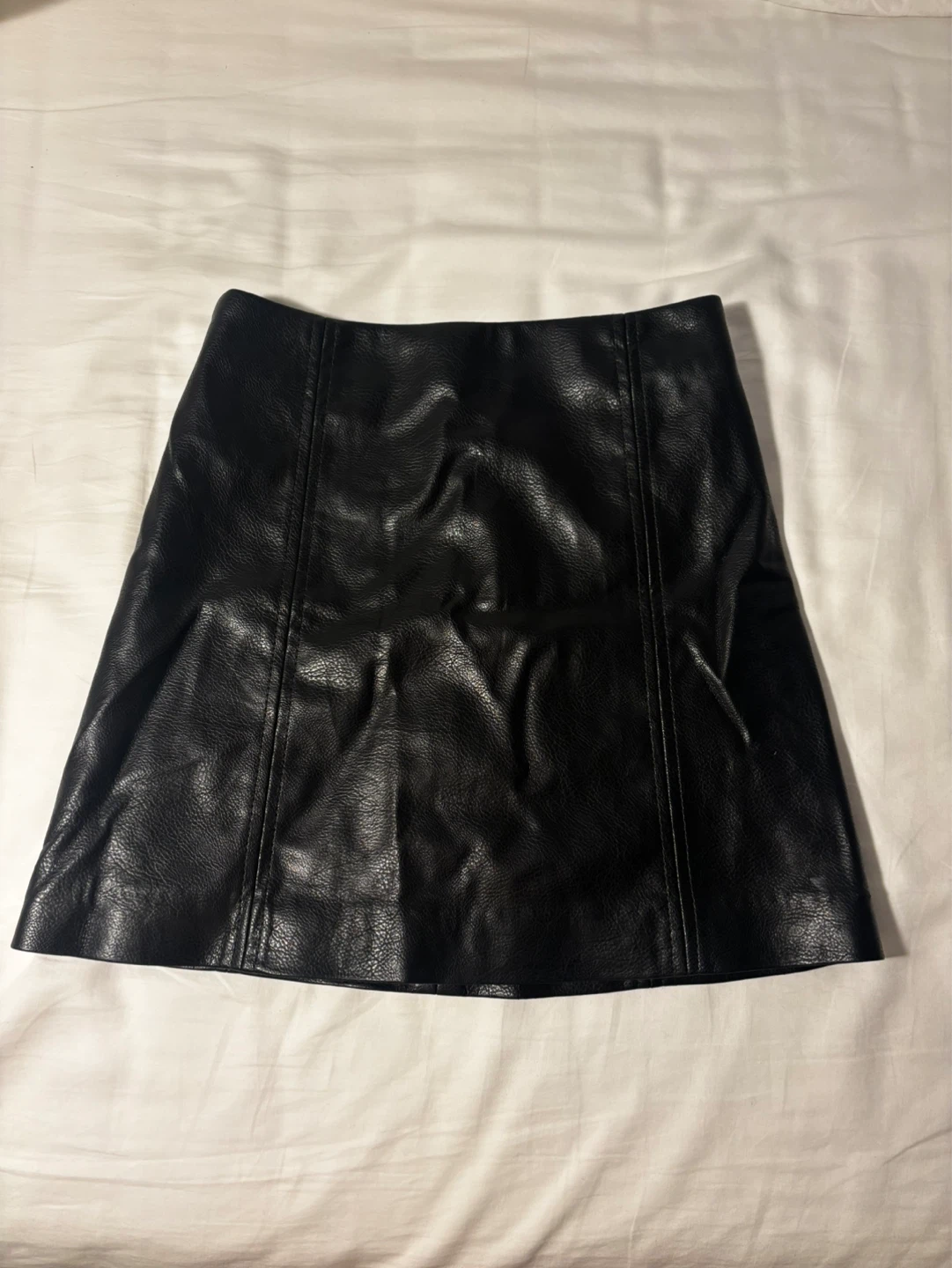 Black Faux Leather Mini Skirt