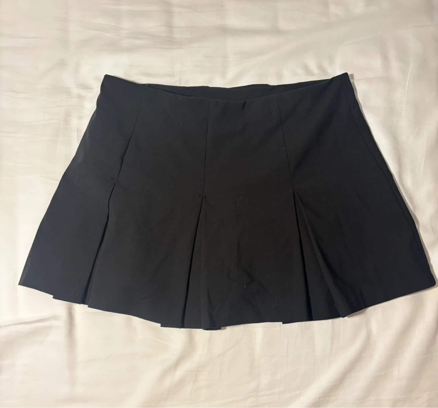 Black Pleated Mini Skirt